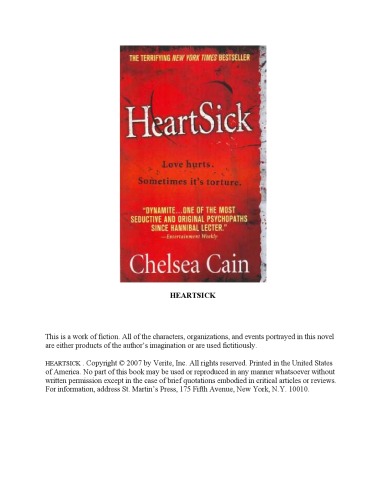 Heartsick Gretchen Lowell Series 1 Chelsea Cain