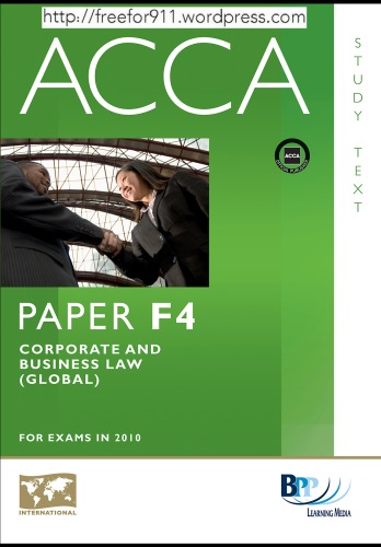 Acca F4 Corporate And Business Law Glo Study Text Bpp Learning Media