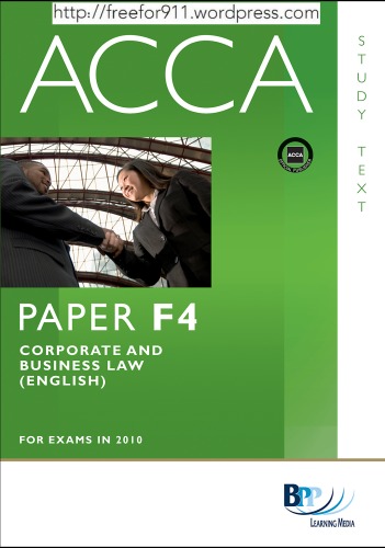 Acca F4 Corporate And Business Law Eng Study Text Bpp Learning Media