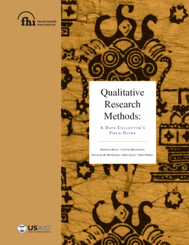 Qualitative Research Methods A Data Collectors Field Guide Family Health International