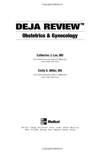 Deja Review Obstetrics Gynecology 1st Edition Catherine J Lee