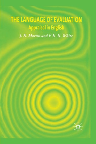 Language Of Evaluation Appraisal In English First Edition Jr Martin