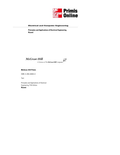 Principles And Applications Of Electrical Engineering Giorgio Rizzoni