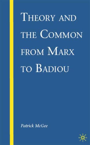 Theory And The Common From Marx To Badiou Patrick Mcgee