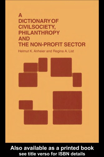 A Dictionary Of Civil Society Philanthropy And The Nonprofit Sector Philanthropy