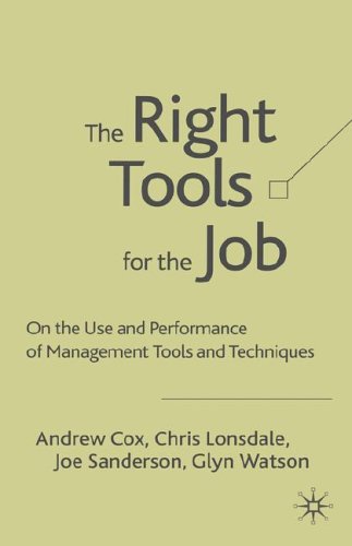 The Right Tools For The Job On The Use And Performance Of Management Tools And Techniques Andrew W Cox