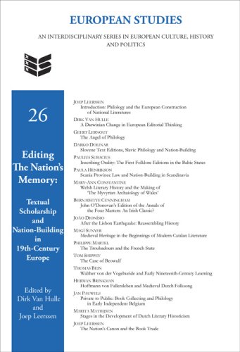 Editing The Nations Memory Textual Scholarship And Nationbuilding In Ninteenthcentury Europe Dirk Van Hulle