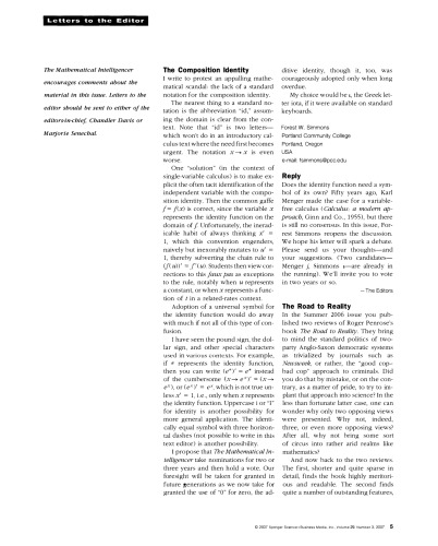 The Mathematical Intelligencer 1st edition by Hybrid ISSN 1866-7414
