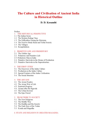 The Culture And Civilization Of Ancient India In Historical Outline D D Kosambi