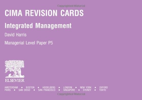 Cima Revision Cards Integrated Management Cima Revision Cards David Harris