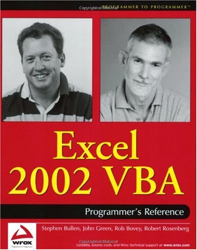 Excel 2002 Vba Programmers Reference Rob Bovey Stephen Bullen