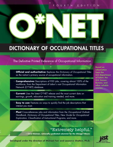 Onet Dictionary Of Occupational Titles 4th Edition Michael Farr