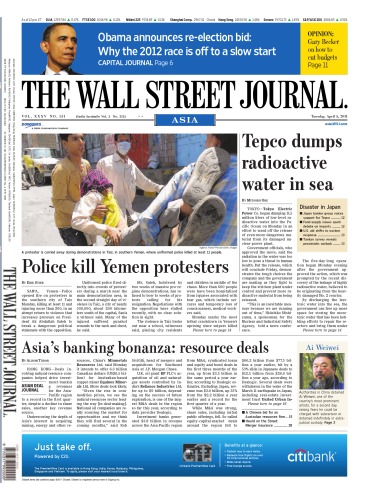 The Wall Street Journal Asia Tuesday April 05 2011 Dow Jones Publishing Company Asia