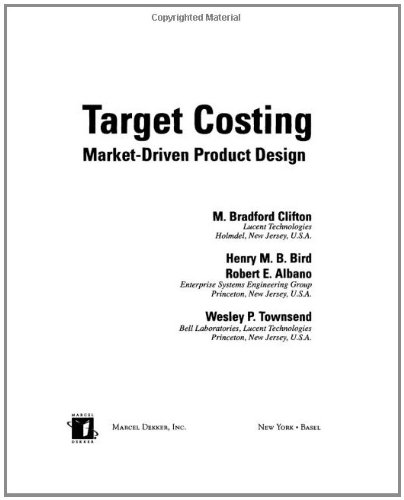 Target Costing Dekker Mechanical Engineering 1st Edition Bradford Clifton