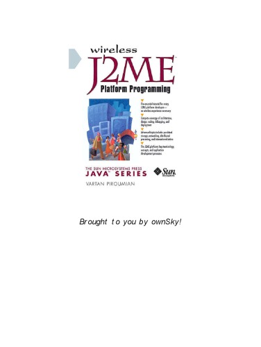 Wireless J2me Platform Programming 1st Vartan Piroumian