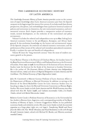The Cambridge Economic History Of Latin America Volume 1 The Colonial Era And The Short Nineteenth Century Victor Bulmerthomas