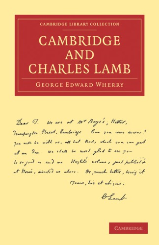 Cambridge And Charles Lamb 1st Edition George Edward Wherry