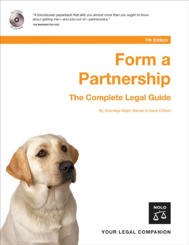 Form A Partnership The Complete Legal Guide 7th Denis Clifford
