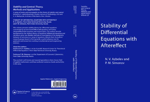 Stability Of Differential Equations With Aftereffect Stability And Control Theory Methods And Applications 1st Edition Nv Azbelev
