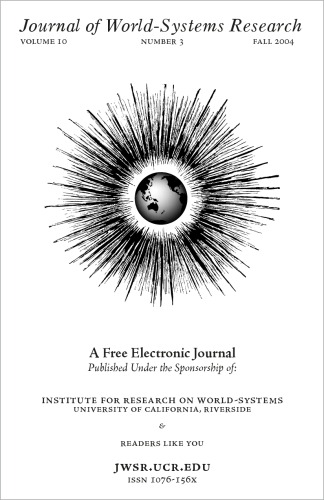 Jwsr Volume X Number 3 2004 Christopher Chasedunn Walter L Goldfrank