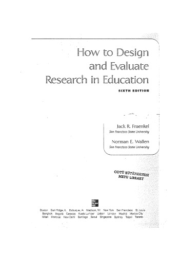 How To Design And Evaluate Research In Education 6rev Ed Jack R Fraenkel