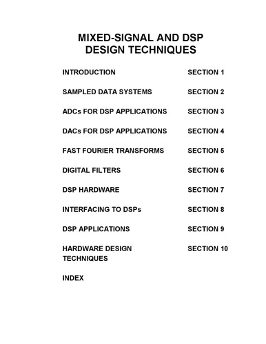 Mixedsignal And Dsp Design Techniques Analog Devices Walt Kester Engineering Staff Analog Devices Inc