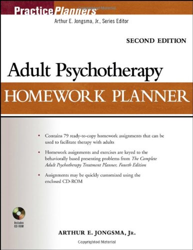 Adult Psychotherapy Homework Planner 2nd Edition Practice Planners 2nd Edition Arthur E