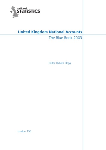 United Kingdom National Accounts 2003 The Blue Book Revised Office For National Statistics