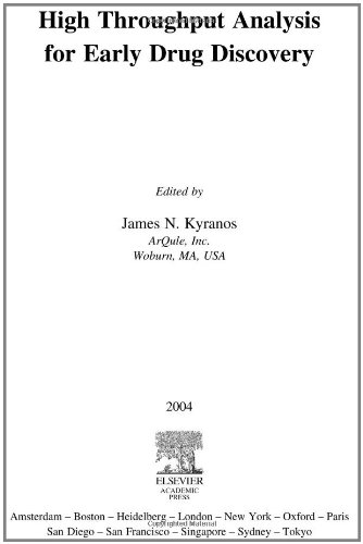 High Throughput Analysis For Early Drug Discovery 1st Edition James Kyranos Editor