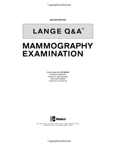 Lange Qa Mammography Examination 2nd Edition 2nd Edition Olive Peart