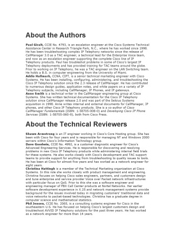 Troubleshooting Cisco Ip Telephony Networking Technology Paul Giralt