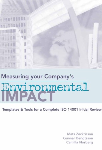 Measuring Your Companys Environmental Impact Templates Tools For A Complete Iso 14001 Initial Review Mats Zackrisson