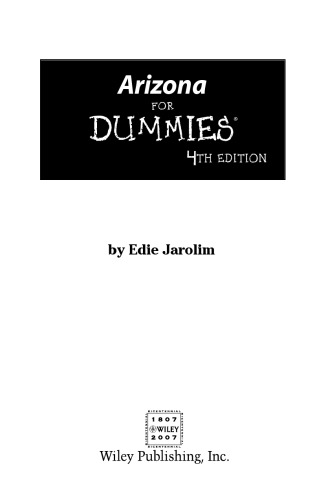 Arizona For Dummies 4th Edition Dummies Travel Edie Jarolim