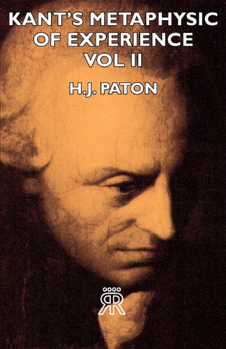 Kants Metaphysic Of Experience Vol Ii Hj Paton