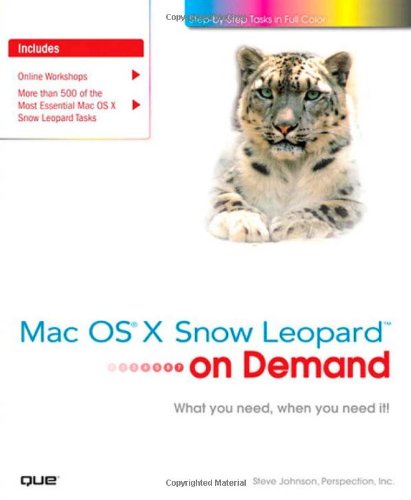 Mac Os X Snow Leopard On Demand 1st Edition Steve Johnson Perspection Inc