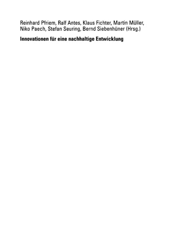 Innovationen Fr Eine Nachhaltige Entwicklung Reinhard Pfriem
