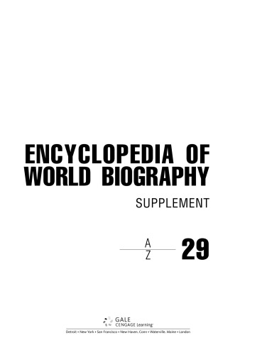 Encyclopedia Of World Biography Supplement Az Volume 29 James Craddock