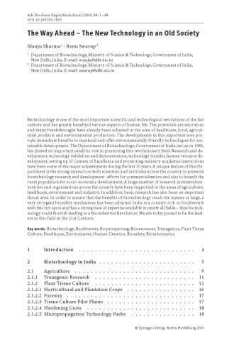 Biotechnology In India V 1 Advances In Biochemical Engineering Biotechnology Tarun K Ghose