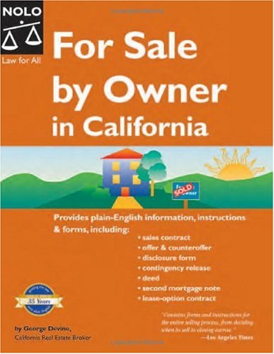 For Sale By Owner In California 8th Edition 8th Edition George Devine