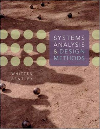 Systems Analysis And Design Methods 7th Ed 7th Jeffrey Whitten