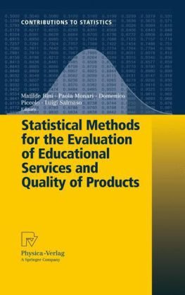 Statistical Methods For The Evaluation Of Educational Services And Quality Of Products 1st Edition Matilde Bini