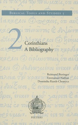 2 Corinthians A Bibliography Biblical Tools And Studies Vol 5 R Bieringer