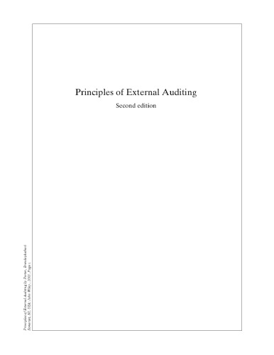 Principles Of External Auditing Brenda Porter Jon Simon David Hatherly