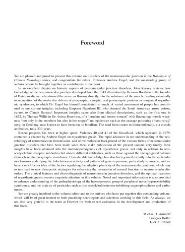 Neuromuscular Junction Disorders Handbook Of Clinical Neurology Vol 91 Series Editors Aminoff Boller And Swaab A G Engel