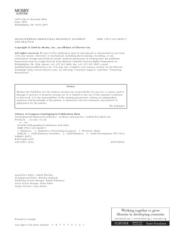 Developmentalbehavioral Pediatrics Evidence And Practice Mark Lee Wolraich Md
