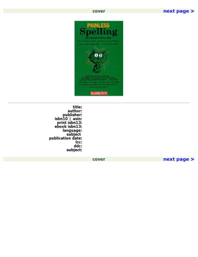 Painless Spelling Painless Series Mary Elizabeth Med