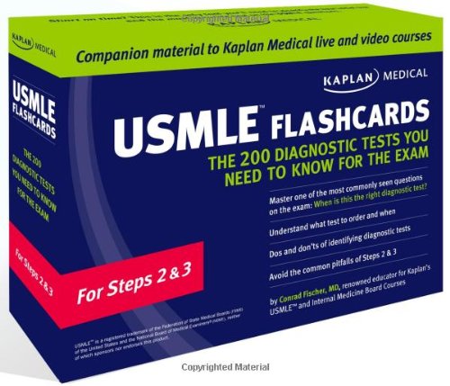 Kaplan Medical Usmle Flashcards The 200 Diagnostic Tests You Need To Know For Steps 2 3 Conrad Fischer