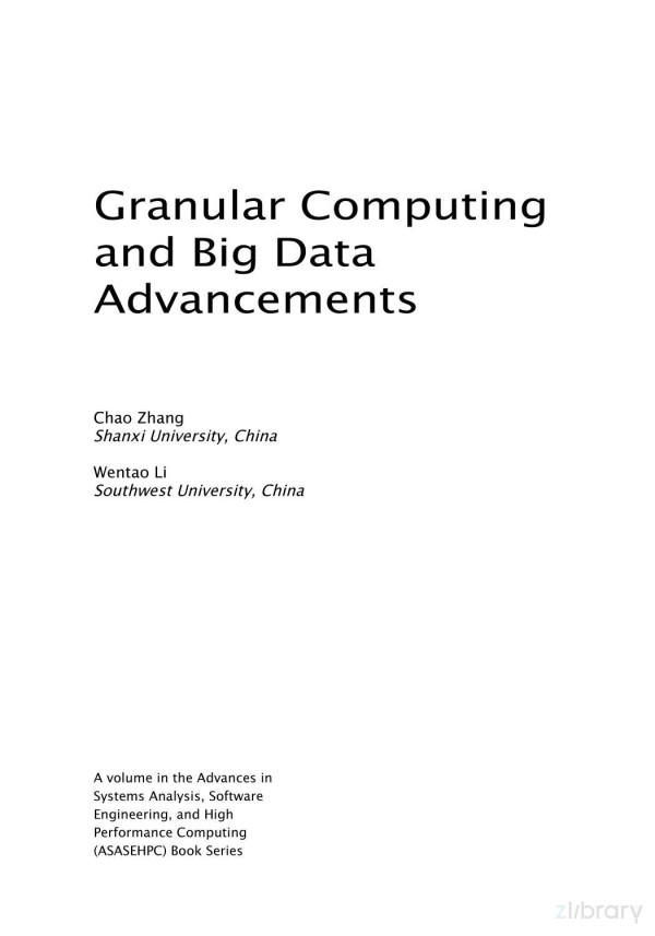 Granular Computing And Big Data Advancements