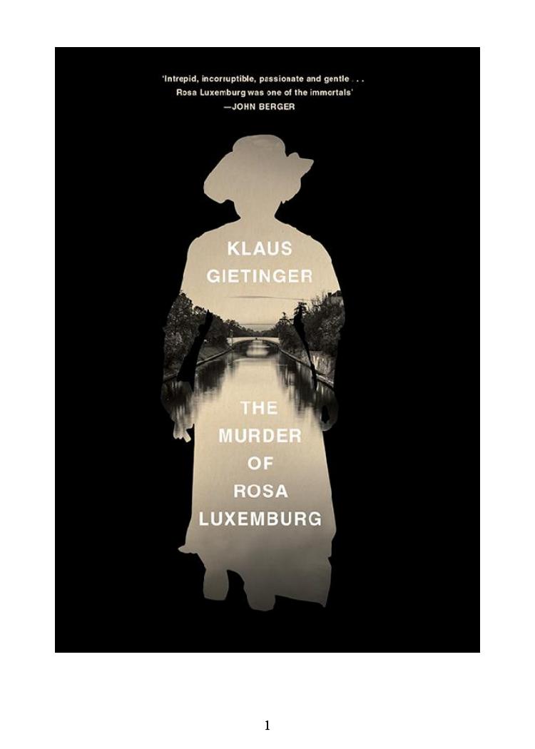 The Murder Of Rosa Luxemburg Klaus Gietinger