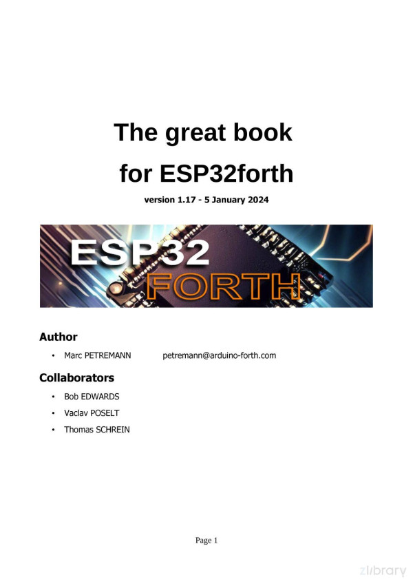 The Great Book For Esp32forth 17th Edition Marc Petremann